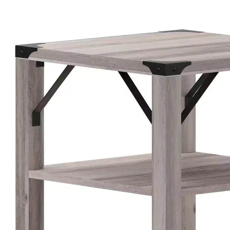 Mesa auxiliar de madera de ingeniería estilo casa de campo moderna