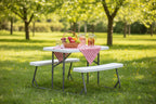 Foldable White Kids' Picnic Table Bench Outdoor Portable Children's Backyard Table, Crafting, Dining, and Playtime Patio Table
